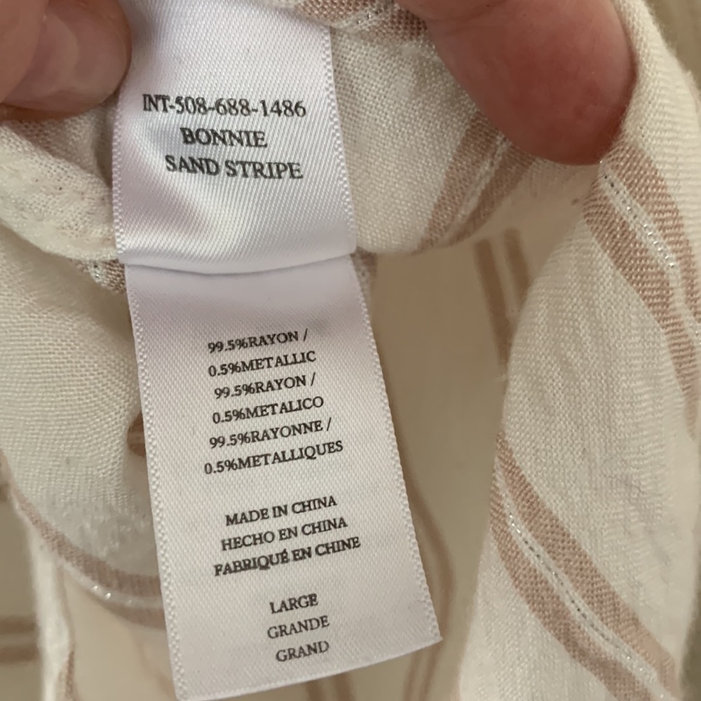 Rails Bonnie Sand Stripe Button Down - image 6